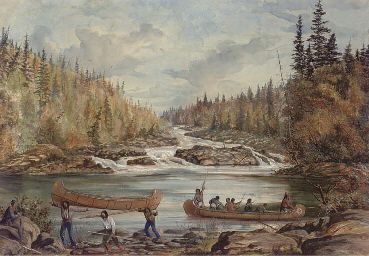 Portage below rapids