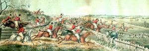 'Leicestershire, plate I', (hunting scenes)