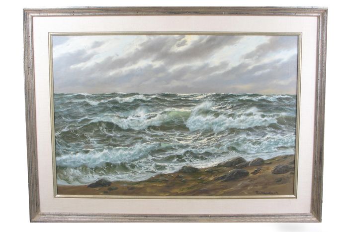 Seascape under stormy sky