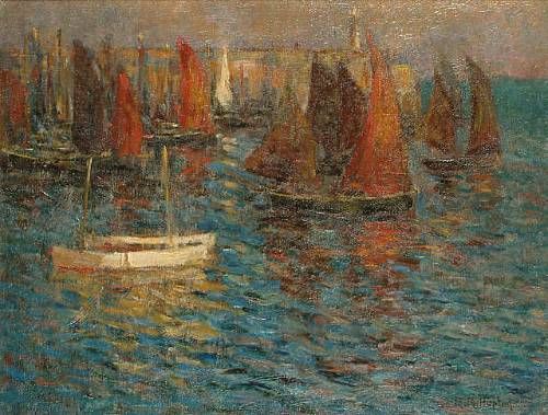 Sailing boats off the coast