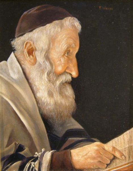 Rabbi reading the scriptures