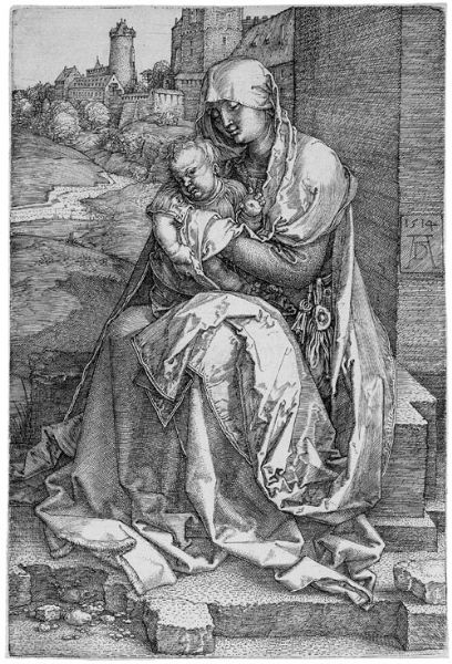 Maria mit dem Kind an der Mauer