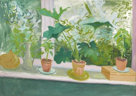 POT PLANTS ON A WINDOW LEDGE