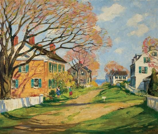 "Old Houses in Springtime", Connecticut