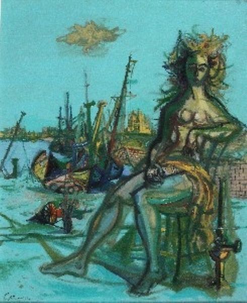 Nu devant le port