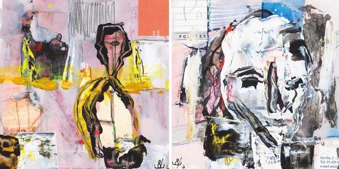 HEAD STUDY and FACE OFF, 2006 (A PAIR)