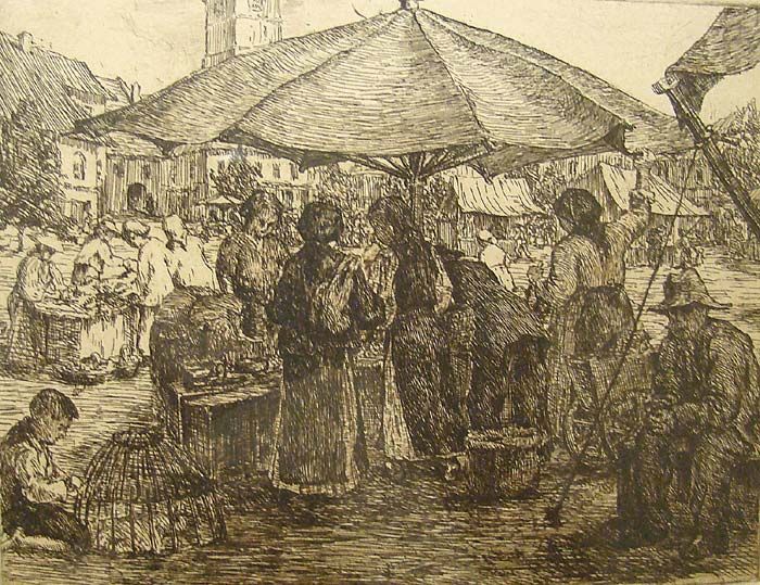 Belebter südländischer Marktplatz
