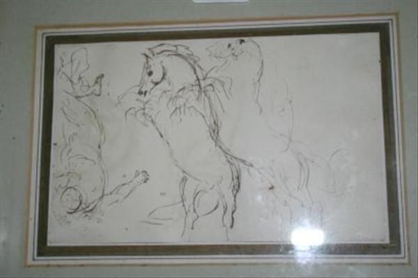 Rearing horses; tumbling ma