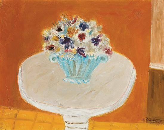Flowers in a Blue Vase