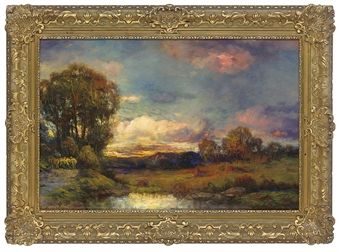Across the fields, sunset