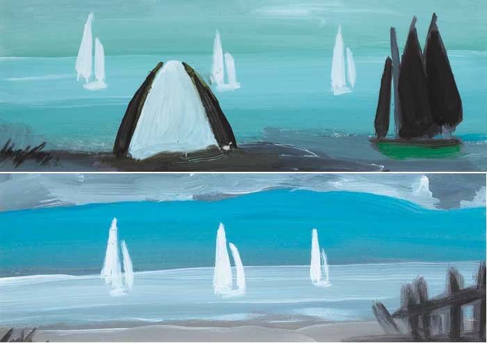 SAILBOATS (A PAIR)