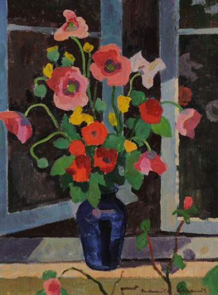 Pavots au vase bleu