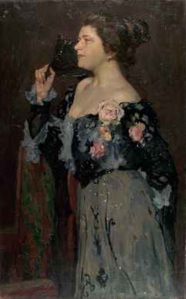 Dame mit Fächer