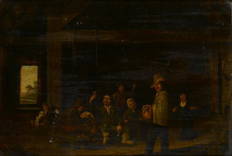 PEASANTS MERRYMAKING IN A BARN