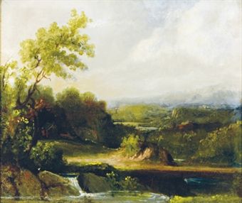 Peaceful path by a brook