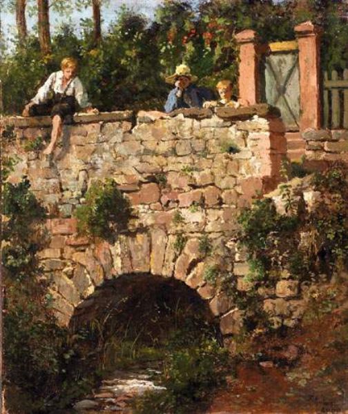 Children on the bridge.