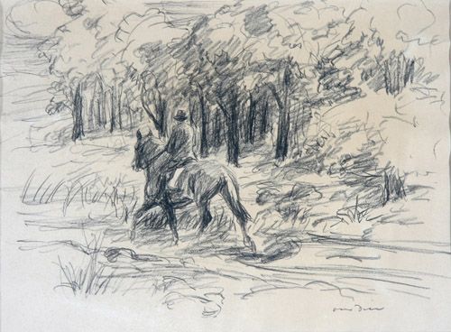 Herrenreiter in Landschaft