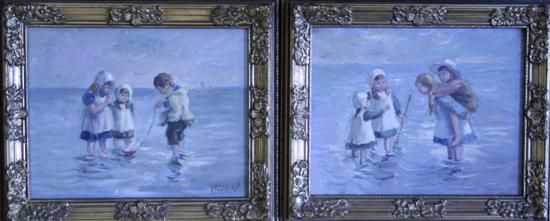 Children paddling in the surf