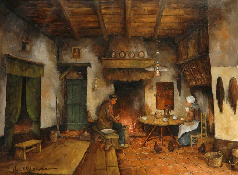 Interieur met personages