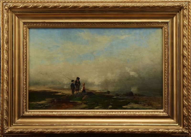 Strandbild med barn