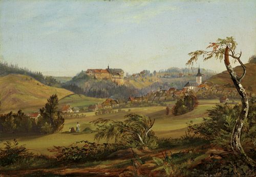 Blick auf Berga mit dem Schloß