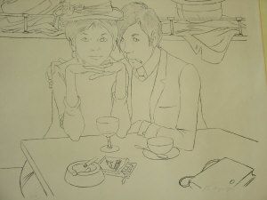 Young couple at a café