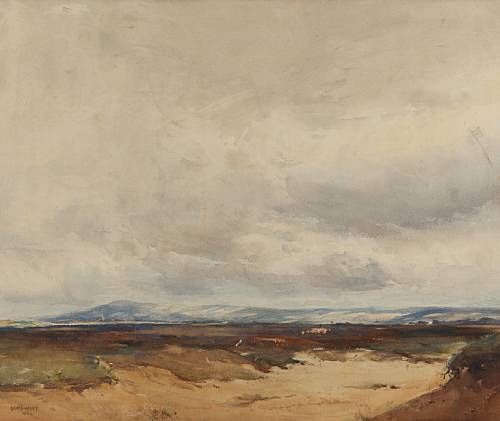 Shepherd and flock, Moray