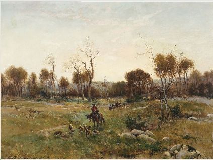 Scène de chasse à courre