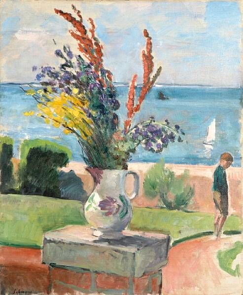 La terrasse devant la mer, Préfailles, c. 1922