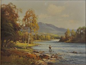 Fisherman on a river