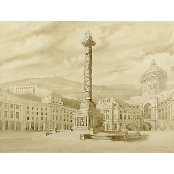 Studio per monumento a Oberdan e Palazzo delle Corporazioni