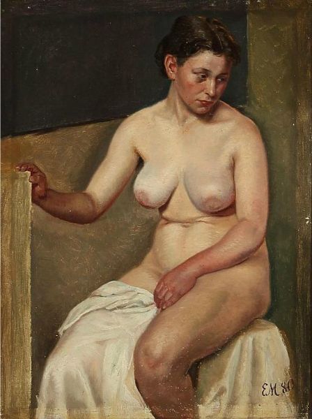 A nude female model.