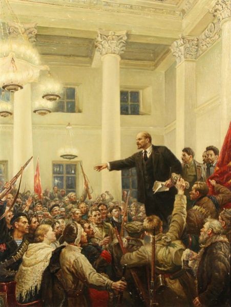 V.I. Lenin Proclaims Soviet Power