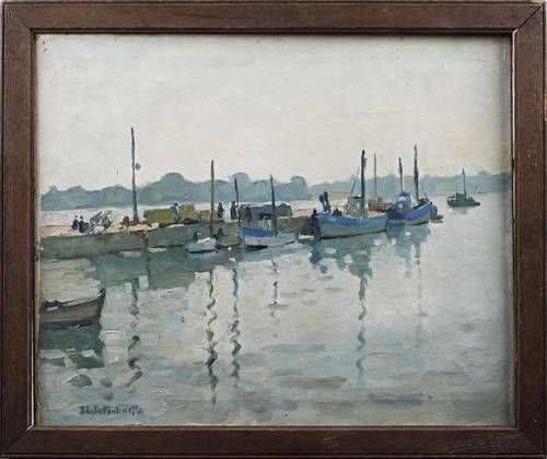 Boats by a jetty