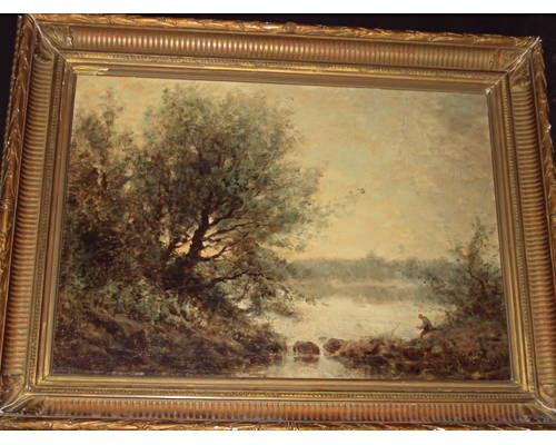 Fisherman at a lakeside