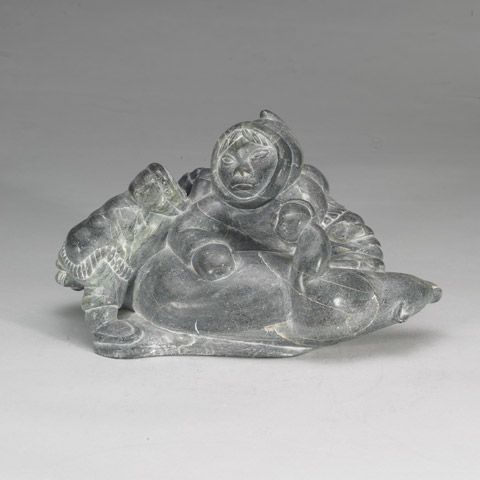 HUNTER, CHILD AND BEAR