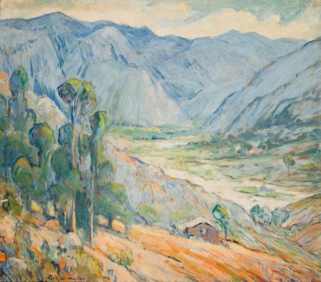 Mountain Valley with House