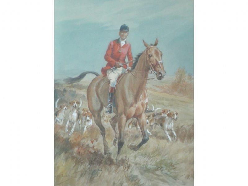 Huntsman riding out with hounds