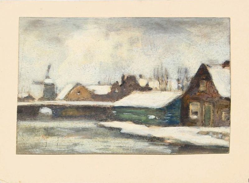 Dutch canal scape at winter time
