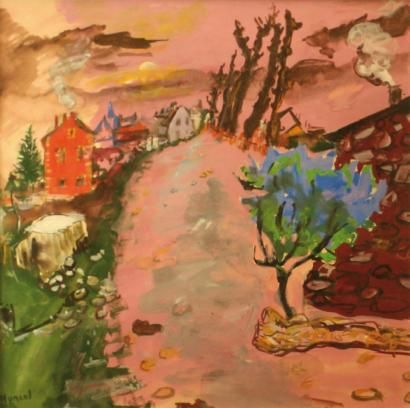 Paysage aux lilas