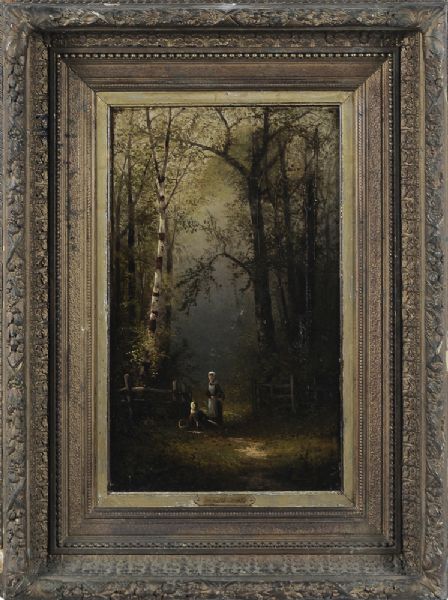 Figures Resting on a Woodland Path