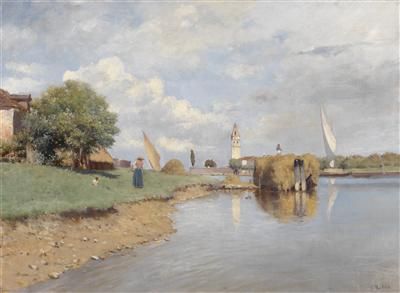 View of the Church Santa Maria Valverde on the island of Mazzorbo, “Mazzorbo bei Burano”