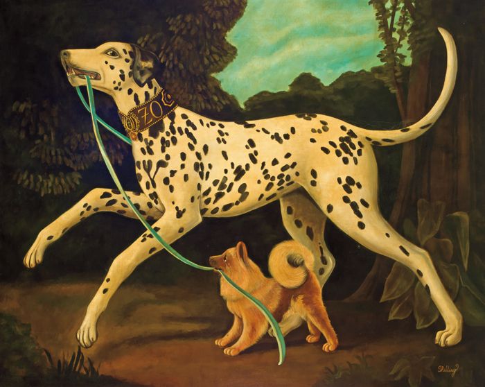 Two Playful Dogs