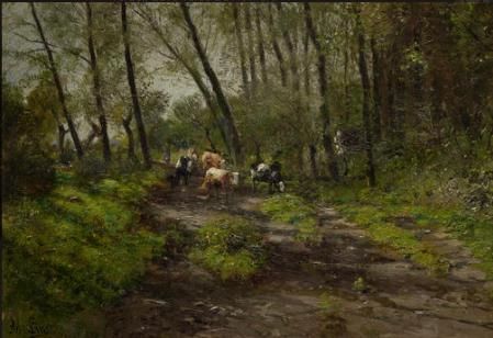 Cows on a track