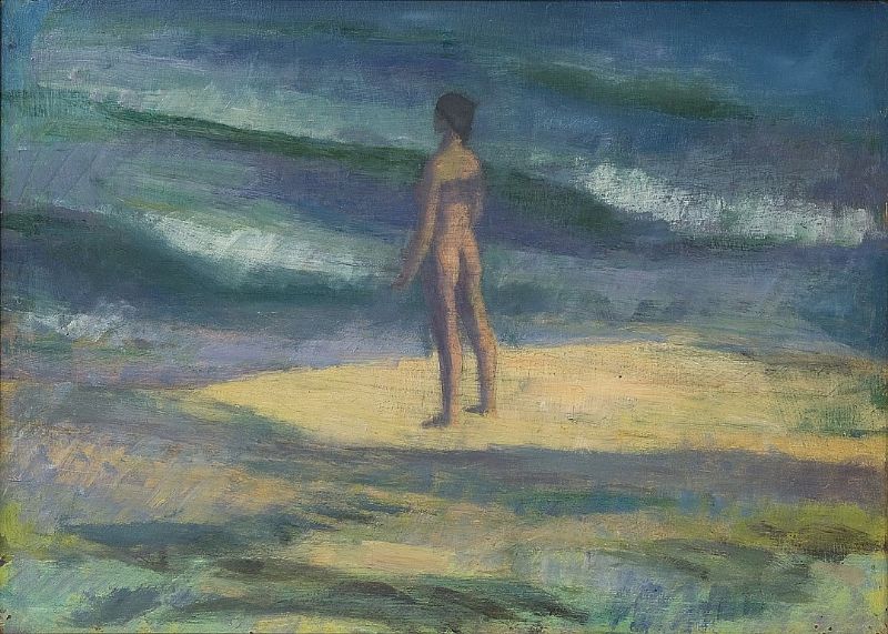 Kvinna på strand