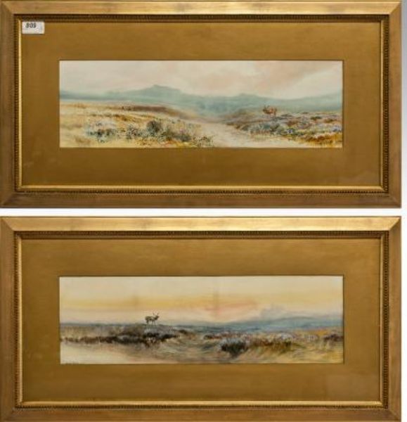 Panoramic Views. Deer Figures in a highland setting