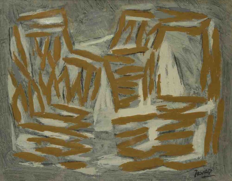 Composition marron-gris.