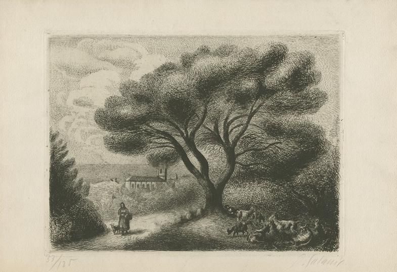 Paysage aux chèvres