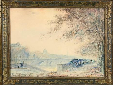 Les Quais de Seine à Paris, l’Institut dans le lointain