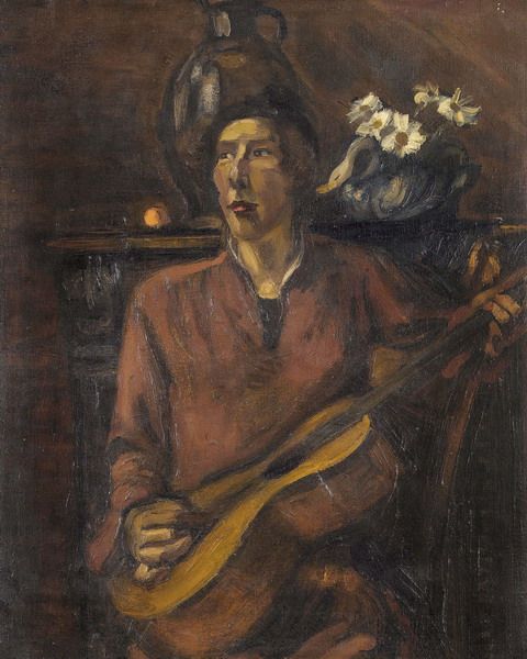 Guitariste en rouge